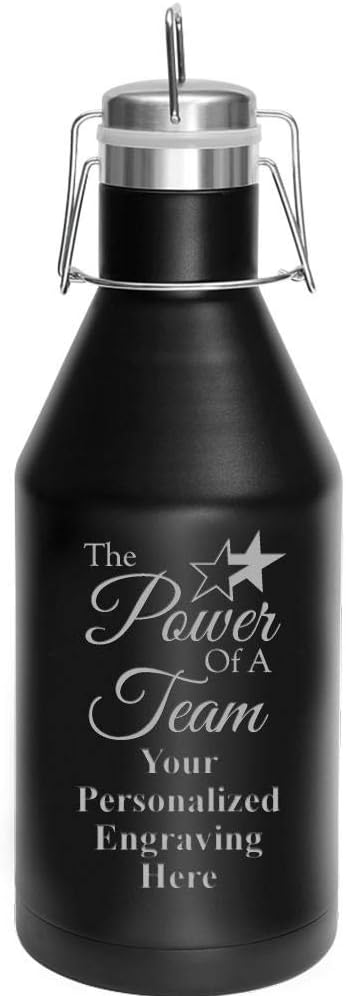 Power Of A Team Growler, 64 oz Custom Corporate Teamwork Growler Gift, Engraving Included Prime