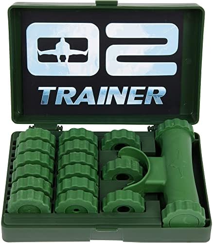 Bas Rutten O2 Trainer - Official Workout Device for Respiratory Training and Lung Muscle Fitness - Portable Breathing Mouthpiece for High Altitude and Power Training (Green)