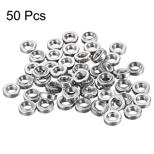 Uxcell Self -Clinching Nuts,#10-32 X 0.14-Inch Stainless Steel Rivet Nut Round Head Steel Metal Sheet Mounting Hardware Fastener 50Pcs #TOP2