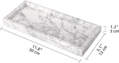 Miniatura 83 de Bandeja de tocador de baño de mármol, bandeja de tocador de lujo natural para el hogar, cocina, baño, bandeja decorativa de piedra para encimera