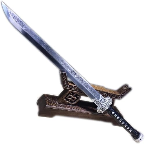 Cuchillo de oro negro y espada Dao, hoja de acero de alto carbono, palo de rosa, espiga completa para LARP, ganado, cosplay