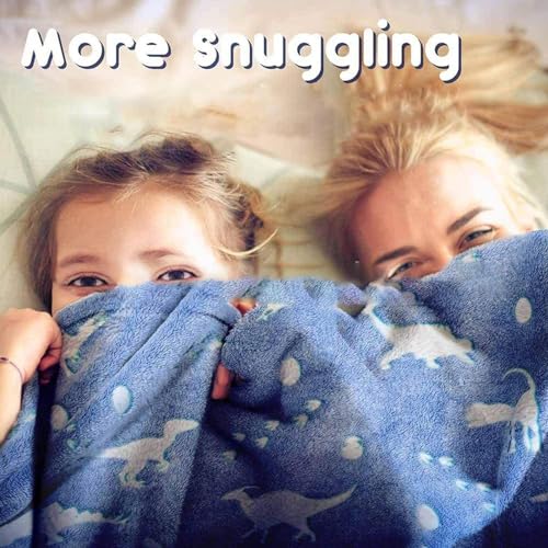 Couverture phosphorescente dinosaure en flanelle double face pour lit enfant