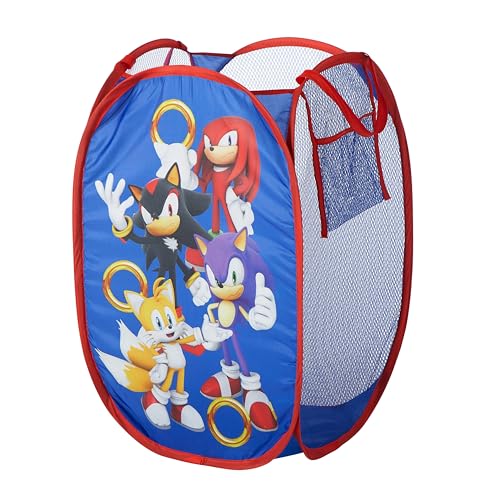 Idea Nuova Pop Up Hamper with Durable Carry Handles for Laundry Nursery Storage Sonic the Hedgehog