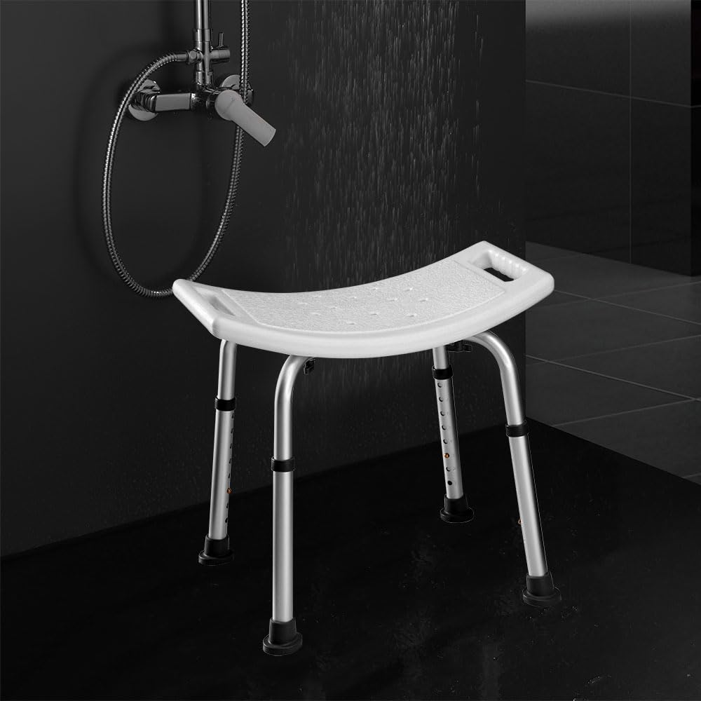 Banqueta de aluminio cuadrada para baño y ducha regulable en altura. Asiento fabricado en ABS lacado blanco máxima densidad. Para personas de movilidad reducida. Repuestos garantizados