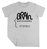 Ajuste regular Brain Metronome Krautrock Stereo Niño Niña Unisexo Gris Camiseta Manga Corta Kids Grey T-Shirt