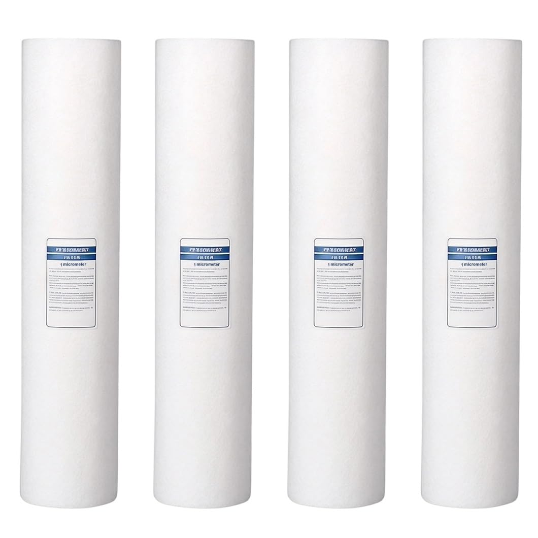 Paquete De 4 Cartuchos De Filtro De Agua De Sedimentos De PP De 20 X 4,3", Filtro De Repuesto Para Filtración En Toda La Casa, Pozo, Caravana Y Debajo Del Fregadero
