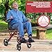 Foldable Wheelchairs for Adults - 18.5lbs Lightweight Transport Wheelchair with Hand Brakes & 8