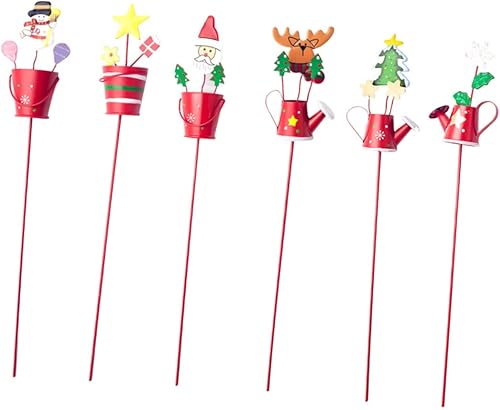 UTHCLO 6pcs Snowman Stakes Outdoor Sign Adornos Navideños para Exterior Snowman Lawn Stick Holiday Garden Stakes Xmas Garden Outdoor Decor Floral