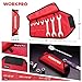 WORKPRO SAE Super-Thin Open End Wrench Roll-up Set, 7PCS, 1/4