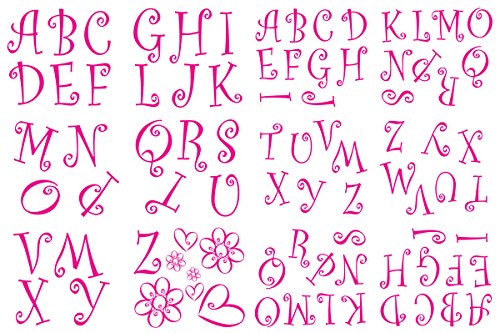 Chroma 5377 Pink Initial Letters Monogramz Decal Kit #TOP2