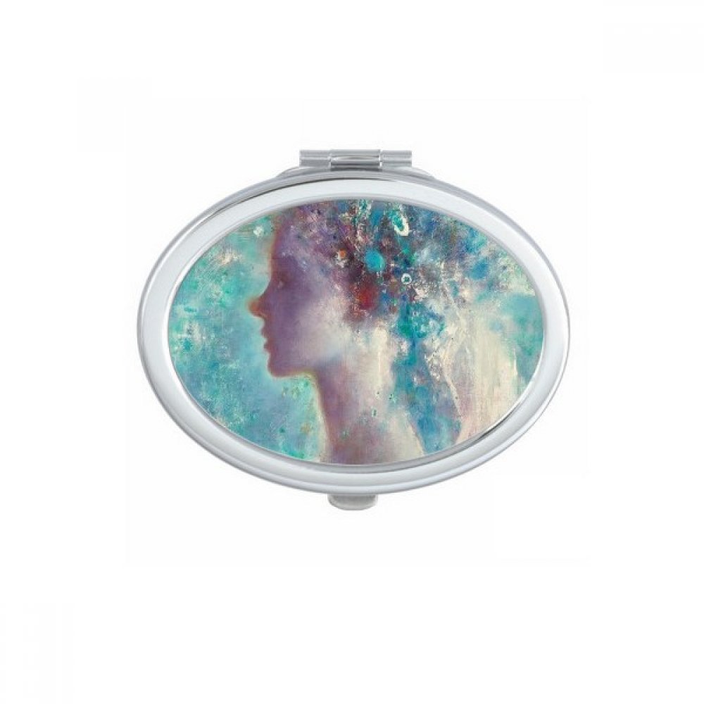 Peinture à l'huile miroir de maquillage compact portable et mignon accessoire