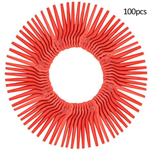 Aesy Lot de 100 Lames en Plastique de Rechange pour Coupe Bordure Florabest LIDL,Longueur 83mm (Rouge)