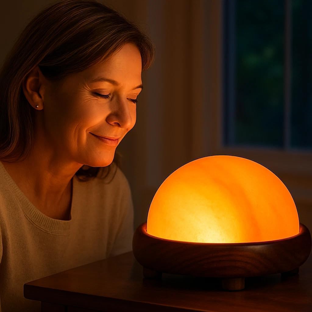 Himalayan Pink Salt Foot Detox Dome Lamp Weight 13 lbs - 9 Diameter | Natural Salt Block for Feet Therapy, Relaxation & Detox | Foot Warmer & Spa Salt Lamp