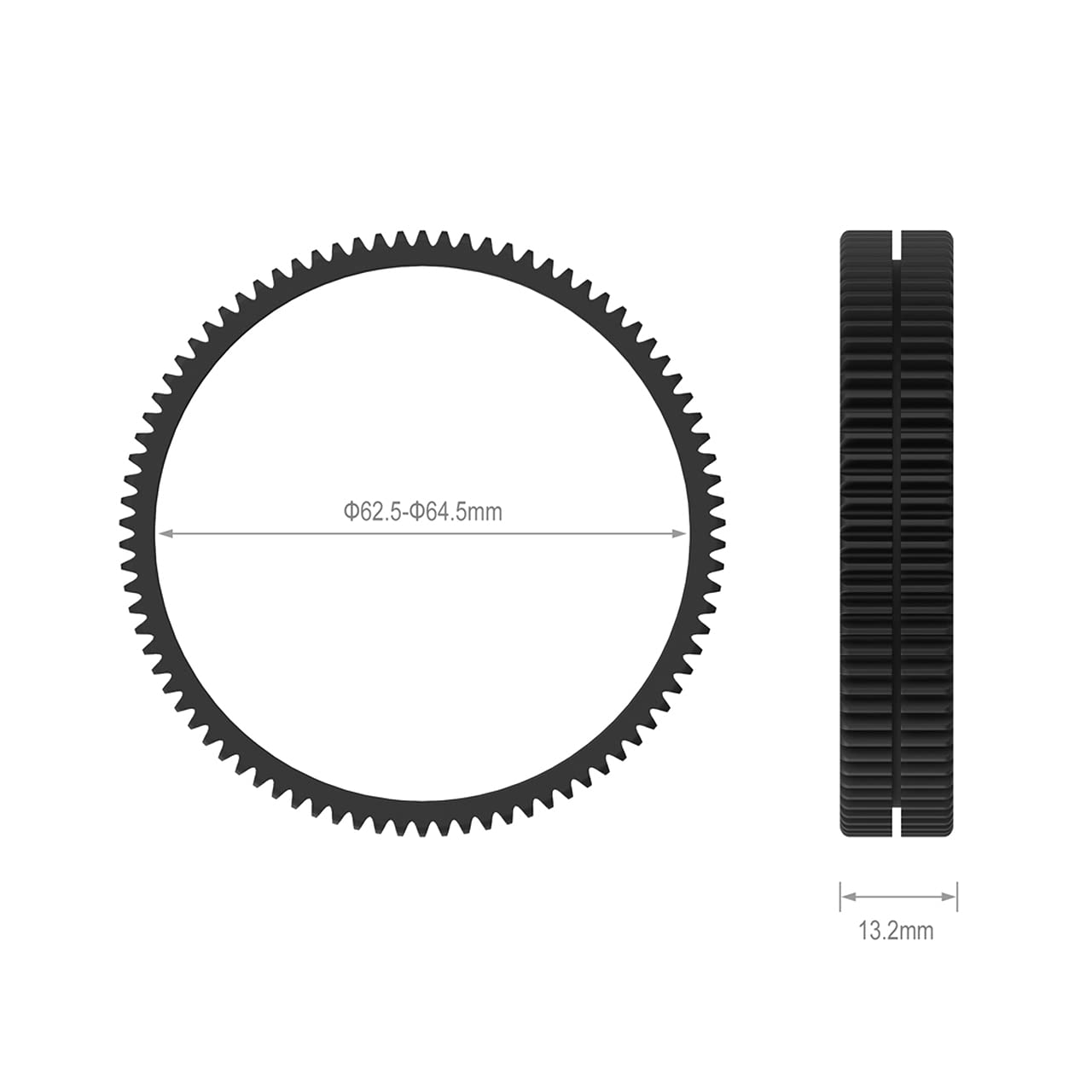 SMALLRIG Anello Ingranaggio Messa a Fuoco Rotazione 360° Anello Ingranaggio Senza Soluzione di Continuità Φ62.5-Φ64.5mm per Follow Focus, Compatibile con Fotocamere DSLR Videocamere - 3291