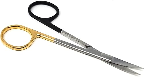 Miniatura 2 de Tijeras de goma de iris TC Kelly Supercut con una hoja dentada e inserciones de carburo de tungsteno, acero inoxidable (4.5 pulgadas curvas)