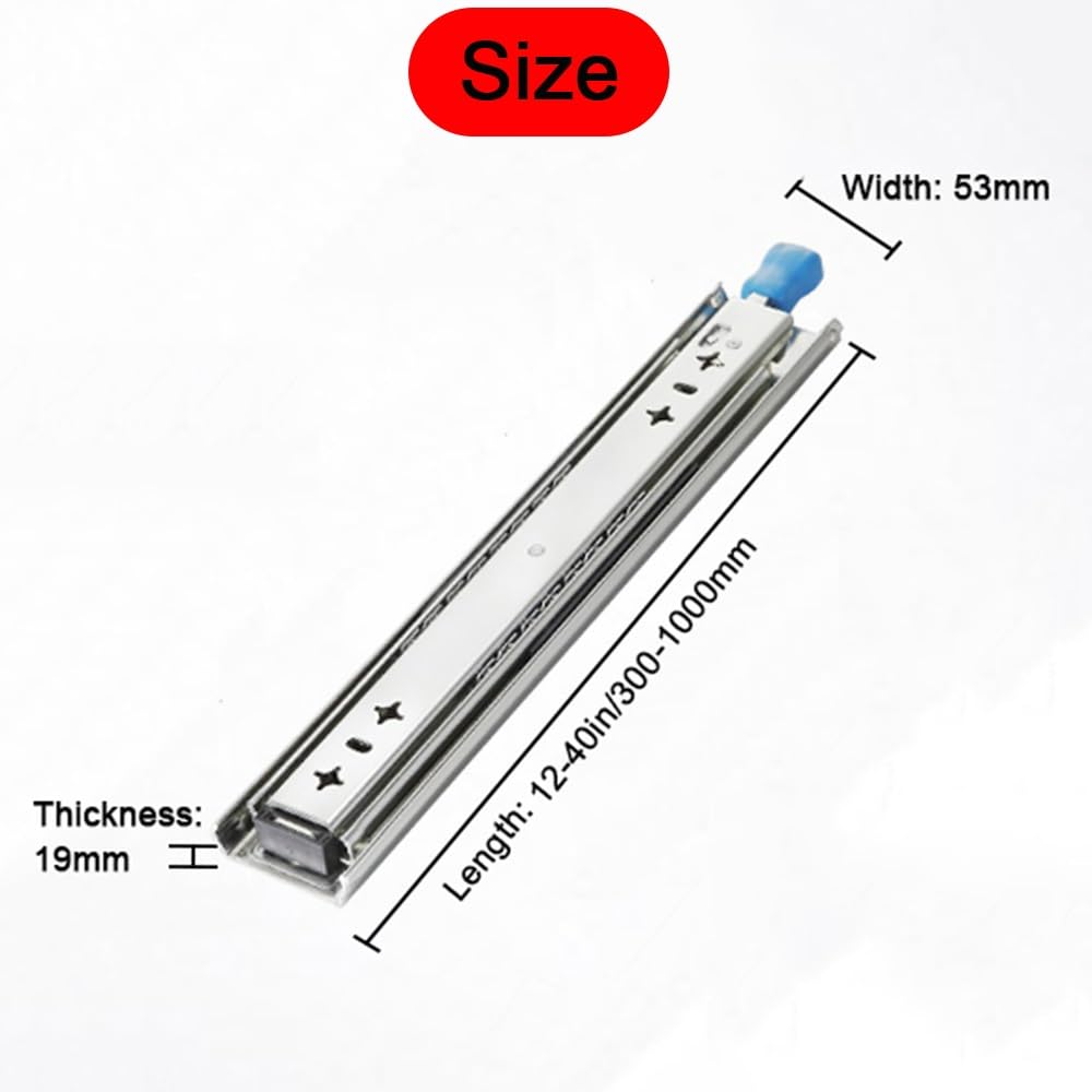 Guide Per Cassetti Pesanti Con Blocca 300 350 400 450 500 550 600 650 700 750 800 850 900 950 1000mm Guide Cassetti Estrazione Totale 120KG Carico(12in/300mm)