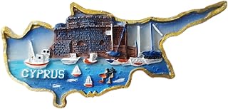 Kühlschrankmagnet, Kühlschrankmagnet Zypern, 3D-Karte, Souvenir-Geschenk, Kunstharz, handgefertigt, für Zuhause und Küche