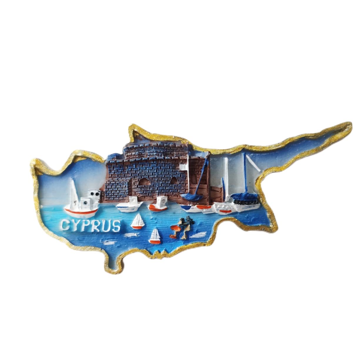 Cipro mappa 3D frigorifero magnete souvenir regalo, resina fatta a mano Cipro frigorifero magnete casa e cucina decorazione collezione