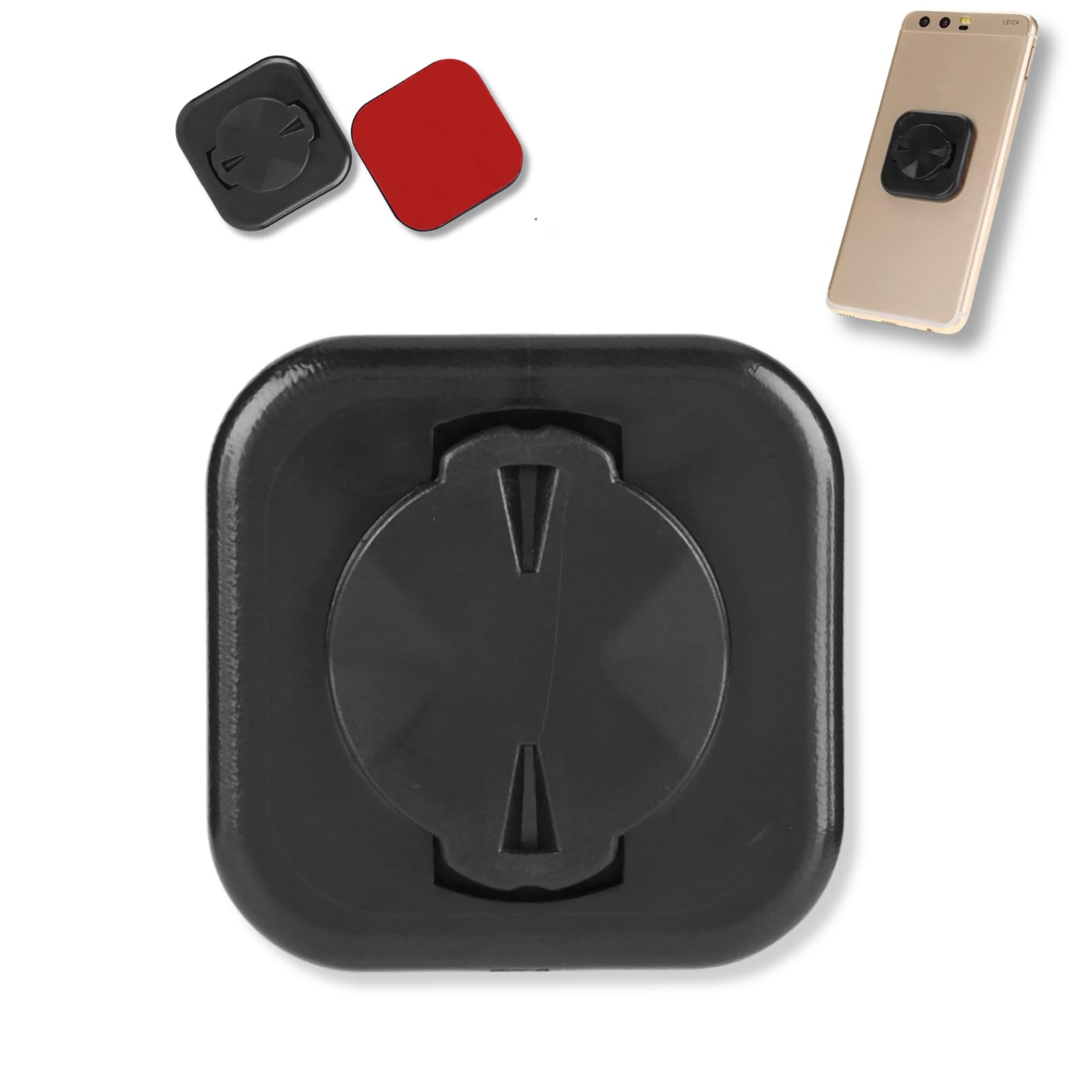 Supporto Adesivo per Telefono Bici 40x40 mm Supporto Adattatore per Cellulare per Garmin Edge Plastica Nera
