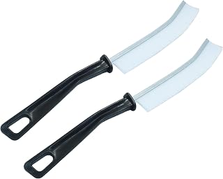 2 Pcs Hard-bristled Crevice Cleaning Brush, Multifunctional Gap Brush Anti-Scratch Window Sill Cleaner, Grout Brush for Kitchen/Bathroom（White）
