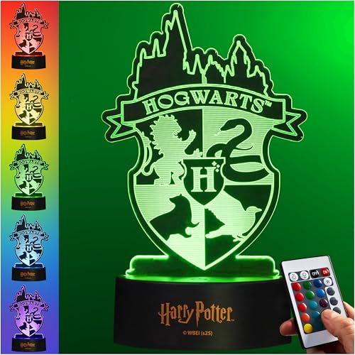 Get Trend Harry Potter Hogwarts LED Night Light Bedside Table Desk Lamp with Adjustable Brightness USB Battery-Powered Lamp with 16 Colours 4 Modes (Multi Harry Potter)