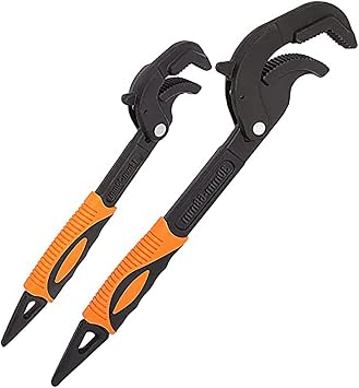 Multifunctional Universal Wrench Self Adjusting Wrench Quick Power Grip Pipe Wrench 2 Piece Set