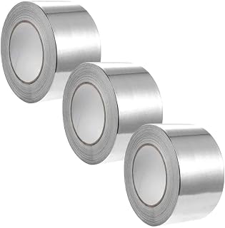 Jestio Aluminium Foil Tape (48mm x 45m)(Pack of 3) | Highly Adhesive Aluminium Tape, Insulation Tape For Insulating And Sealing Ducts | Heat Resistant | Silver