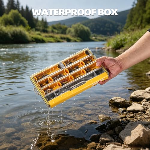Image of RUNCL 3600 Terminal Fishing Tackle Box, Waterproof Floating Lure Storage Box with Adjustable Dividers, Clear Rust-Proof Utility Tray for Terminal Tackle, Hooks and Sinkers