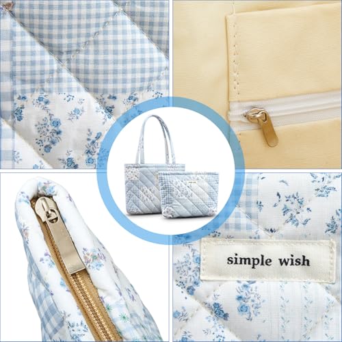 Bolsa Tote Acolchada Floral 2 Pzs para Mujer con Cremallera miniatura 6