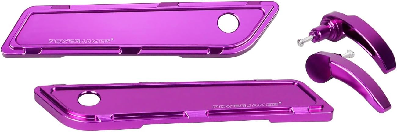 POWER JAMES Aluminum Purple Saddle Bag, Saddlebag Hinge Cover with Handle Kit, Compatible with Harley Davidson 2014-2023 Touring FLHX, FLTR Models