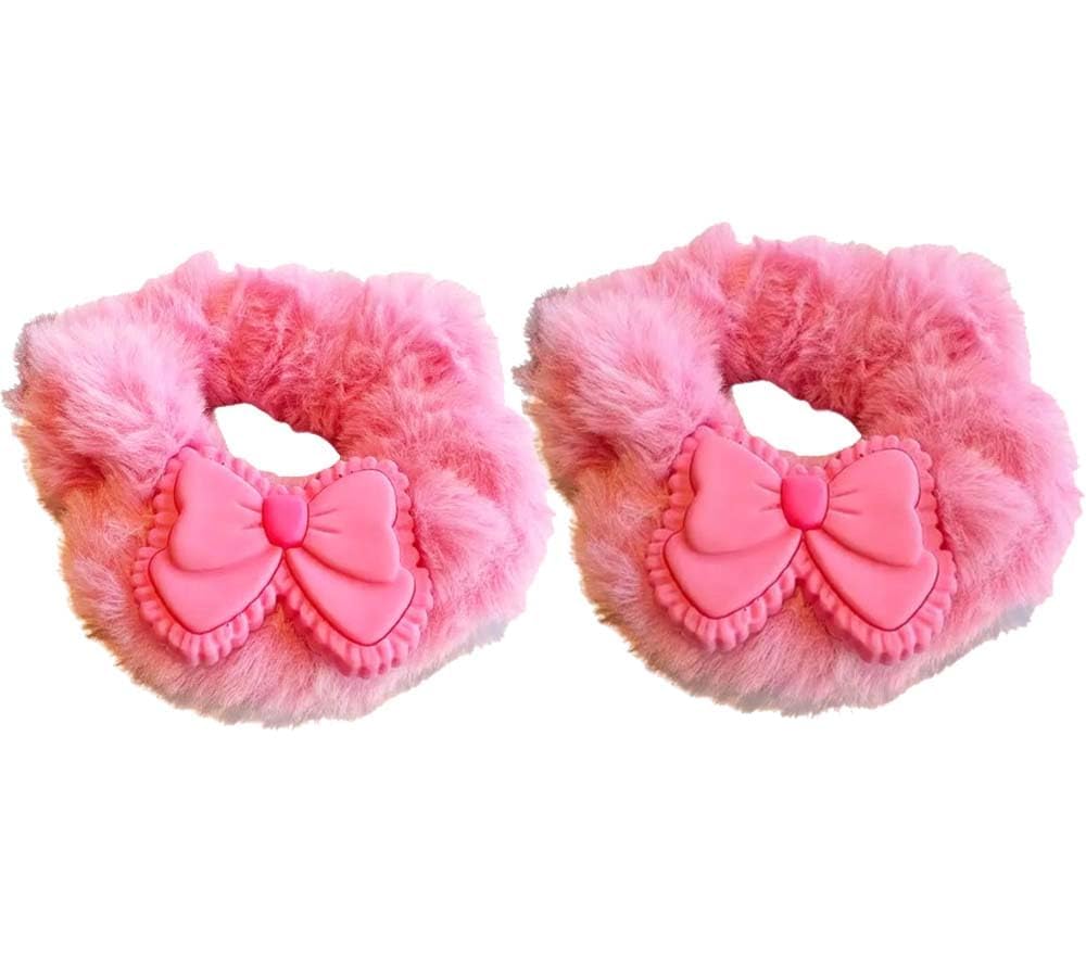 Dgsell Creations Fancy Faux Fur with Butterfly stickers Furry Fluffy Elastic Hair Bands, Rubber Bands For Girls Women Hair Accessories (Pack of 2, Light Pink) (B0D6VPLRK9) Amazon Price History, Amazon Price Tracker