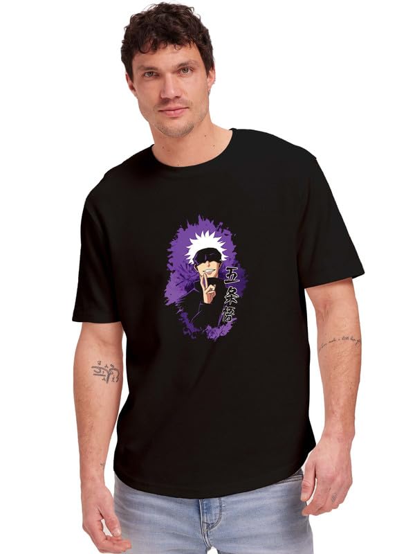 Image of JUARI BE A GENTLEMAN Men's Printed Cotton T-Shirt - Round Neck, Regular Fit, Soft & Comfortable - Trendy Casual Half Sleeve T-Shirt for Everyday Wear - Stylish & Breathable Fabric for All-Day Comfort