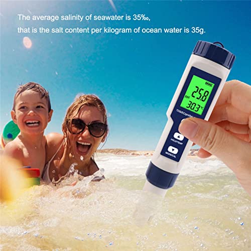 TDS mètre testeur d'eau 5 en 1 avec écran LCD rétroéclairé pour étang - 7