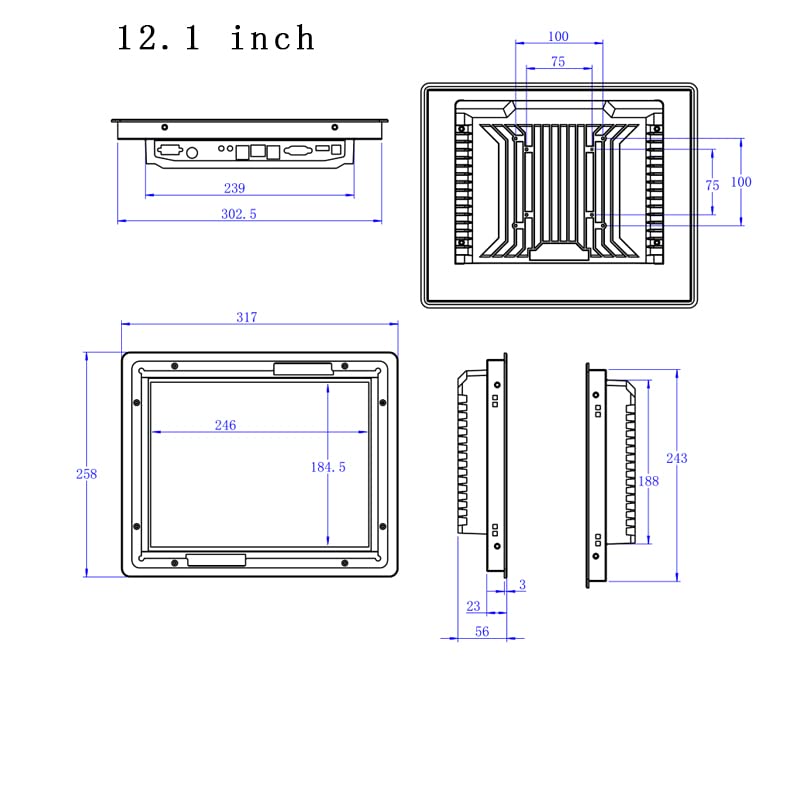 Image of 12.1 Inch Smart Capacitive Touch Screen Fully Enclosed All-in-one Machine (4GB RAM+512GB SSD, Core i5-6200U)