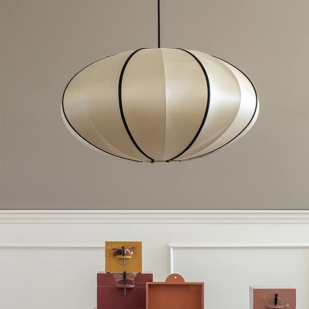 Latarnia z tkaniny wisząca Duża lampa wisząca Latarnia papierowa Lampa wisząca Azja Południowo-Wschodnia Latarnia z tkaniny Lampa wisząca sufitowa Khaki Żyrandol w stylu vintage do kuchni Korytarz