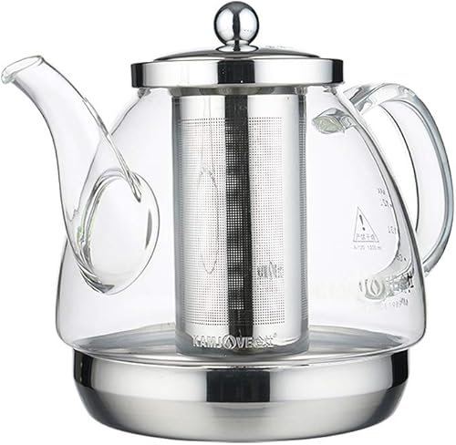 Teapot Vidrio especial para cocina de inducción, vidrio resistente al calor con filtro interior de acero inoxidable, hervidor de agua y flor