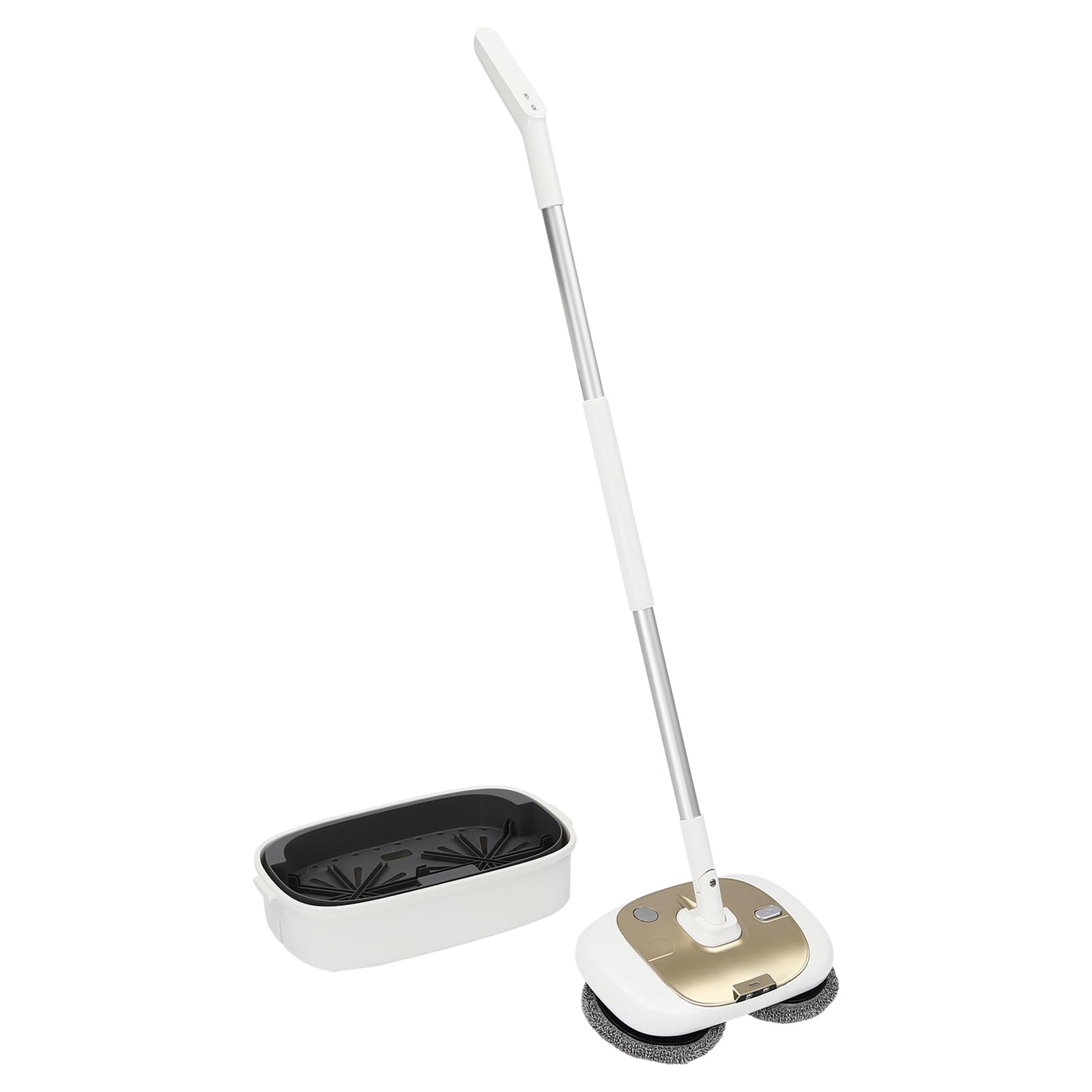 Scopa elettrica senza fili elettrica per la pulizia dei pavimenti, con secchio di pulizia da 5 l, secchio di pulizia, 4 mop, tubo in plastica antiscivolo, per tutti i tipi di pavimenti