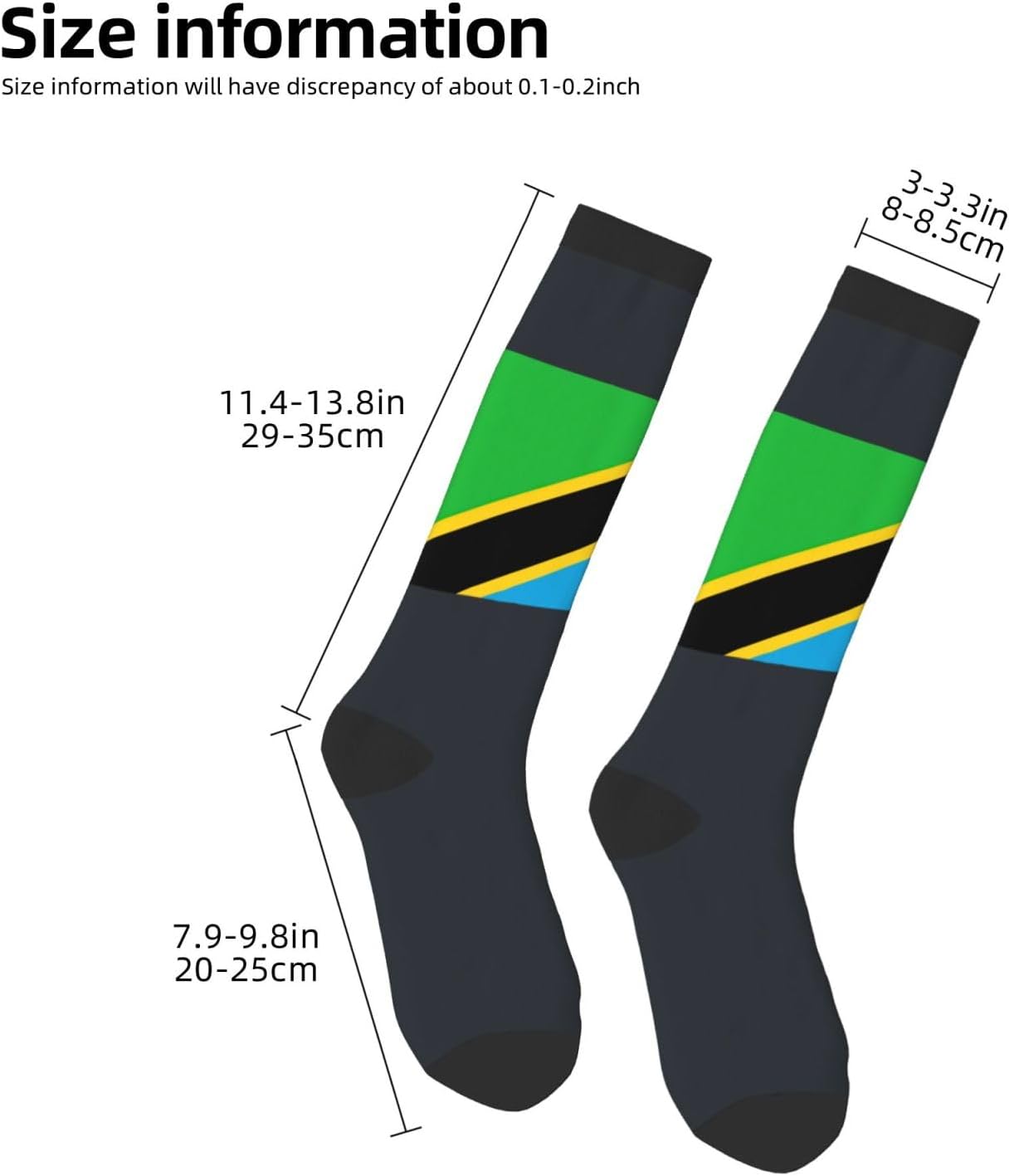 Tanzania Flag Print Adult Socks, Elastic Stretch Socks,Soft Breathable For Daily Sports Casual Wear
