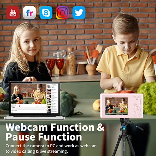 Vjianger Digital Camera 4K 44Mp With 32Gb Sd Card, 2.4 Inch Point And Shoot Camera With 16X Digital Zoom, Compact Mini Camera Kids Camera For Teens Boys Girls Adults Students Seniors(Dc6-X3 Pink1) #TOP3