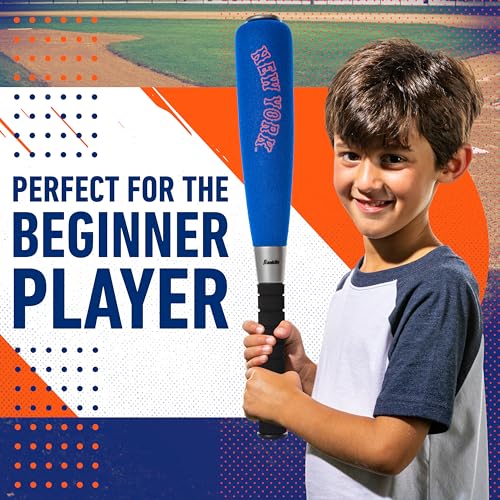 Image of Franklin Sports New York Mets Foam Bat & Ball Set - 21 inch Soft Jumbo Team Baseball Bat and Ball Team Logo - MLB Official Licensed Product
