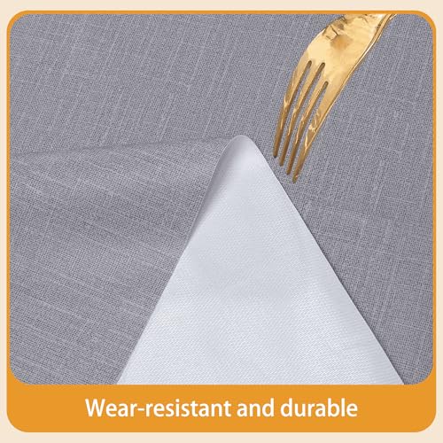 Nappe de table 85x150 cm polyester lavable gris clair pour cuisine et repas - 6