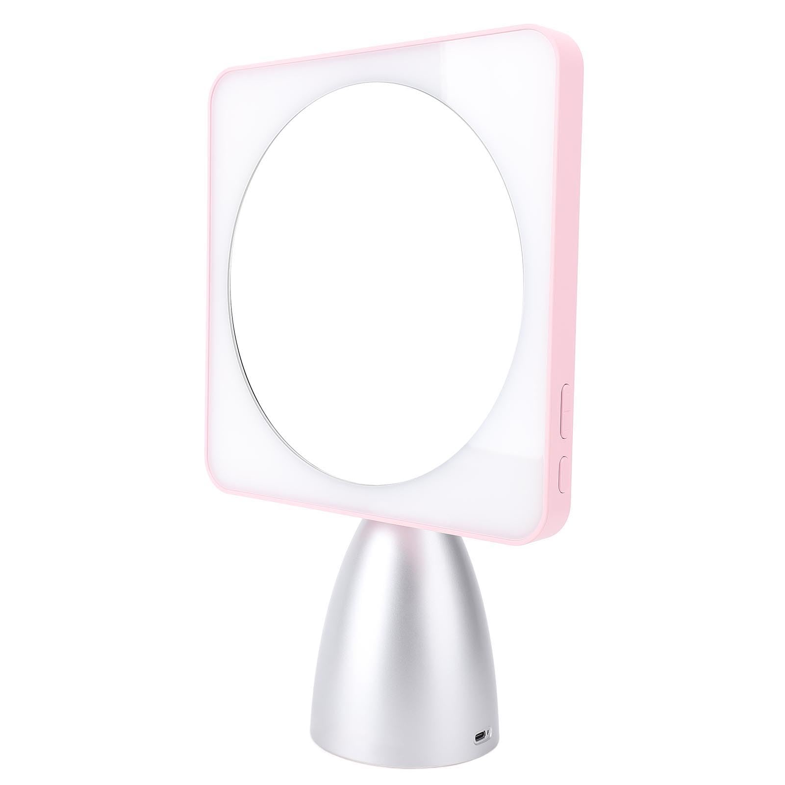 Fdit Beleuchteter Make-up-Spiegel, Einstellbare Helligkeit, LED-Kosmetikspiegel für Zuhause, Reisen, 234 X 357 X 100 Mm (rosa Silber)