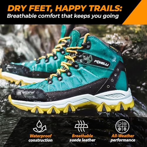 Foxelli Women’s Hiking Boots – Waterproof Lightweight Suede Leather Hiking Boots for Women with All-Day Comfort, Grip & Support for Trails, Travel & Outdoors by Foxelli - Image 3