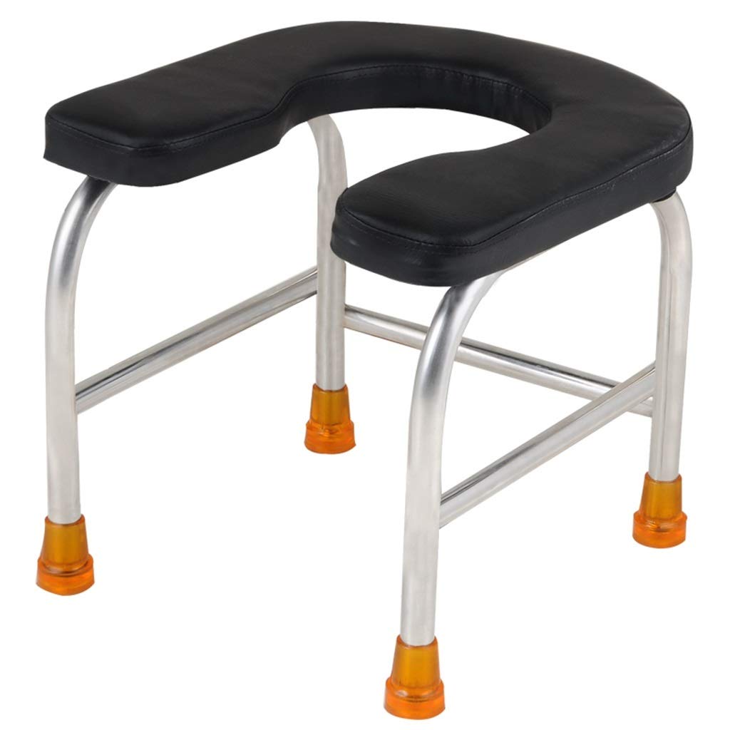 Toilleten Sitz, Bad Sicher Anti-Rutsch-Stuhl Haushalt Tragbar Mobiles WC Toilettenhocker Zum Alter Mann Schwangere Frau (Farbe : Leather Surface, Größe : A-32cm)