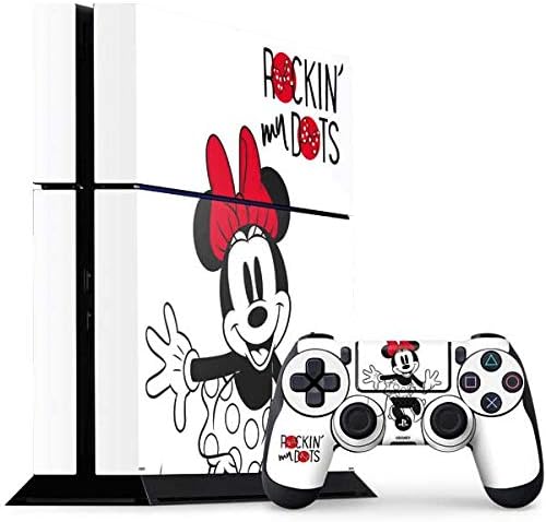 Skinit Decal Gaming Skin Compatible with PS4 Console and Controller Bundle - Officially Licensed Disney Minnie Mouse Rockin My Dots Design