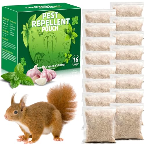 16 Pack Squirrel Repellent Outdoor - Raccoon Repellent, Keep Squirrels Away Out of Plants, Gardens....