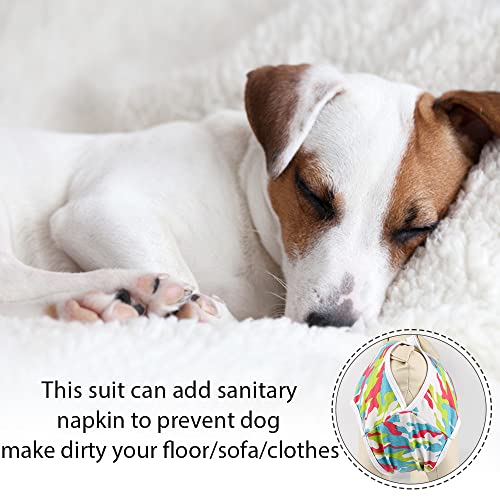 Image of Dog Diapers Suit Period Onesie for Female Dog Sanitary Panties Male Doggy Heat Diapers Cover Fit for Small Medium Dogs Camo /M