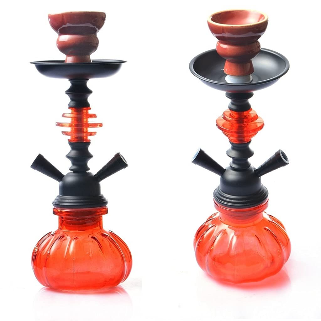 11" 2 Manguera Narguile Juego Completo - Mini Calabaza - Kit de Inicio de Cachimba Narguile Florero de Vidrio - (Color : Green)