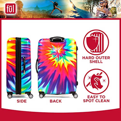 ful Luggage Swirl 24 inch Spinner Rolling Luggage Suitcase, Abs Hard