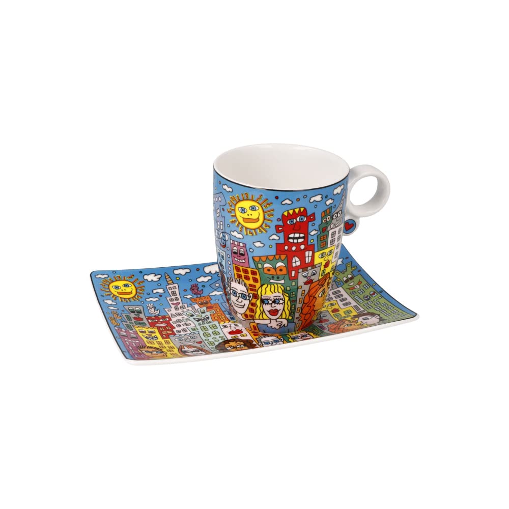 Künstlertasse James Rizzi: Summer in the City – Pop Art (Fine Bone China)
